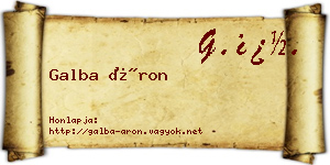 Galba Áron névjegykártya